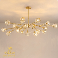 Đèn chùm Nordic dáng tròn pha lê DC-L020