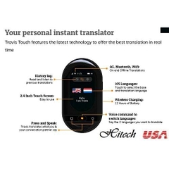 Máy Dịch -  Travis Touch AI Two Way Instant Digital Voice Translator 105 Languages