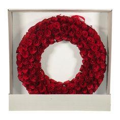 Vòng hoa trang trí hoa hồng đỏ Smith Hawken