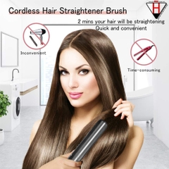 Bàn chải tóc không dây K-Salon Cordless Hair Straightener Brush và Heated Hair Comb