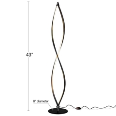 Đen trang trí Brightech Twist LED Floor Lamp - Decorative Light Fixture with 920 Lumens