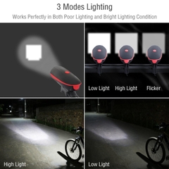 Đèn pin kèm còi báo cho xe đạp Fineed