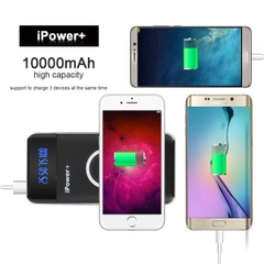 Pin sạc dự phòng không dây iPower+ Qi Wireless Charge + 2 USB Ports