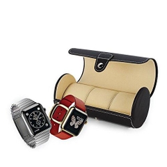 Hộp đựng đồng hồ, dòng du lịch, 3 chiếc Nbbox Black Carbon Fiber 3 Roll Travel Watch Case