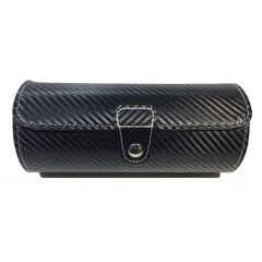 Hộp đựng đồng hồ, dòng du lịch, 3 chiếc Nbbox Black Carbon Fiber 3 Roll Travel Watch Case