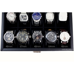 Hộp đựng đồng hồ 20 chiếc Caddy Bay Black Carbon Fiber Watch Box 20 Watches