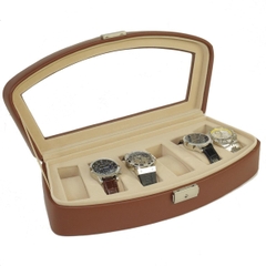 Hộp đựng đồng hồ 6 chiếc Tech Swiss Brown Leather Watch Box 6 Watches TS653BRN