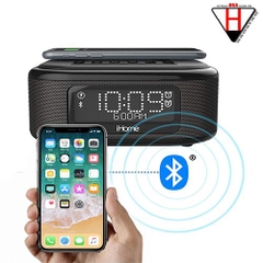 Loa bluetooth kiêm dock sạc không dây Chuẩn Qi, đồng hồ báo thức... iHome iBTW23