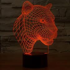 Đèn Led 3D Trang Trí Hình Đầu Báo - 3D Leopard Lighting