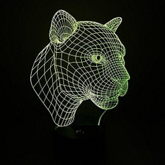 Đèn Led 3D Trang Trí Hình Đầu Báo - 3D Leopard Lighting