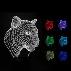 Đèn Led 3D Trang Trí Hình Đầu Báo - 3D Leopard Lighting
