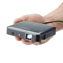 Máy chiếu mini HD dùng pin sạc Brookstone Pocket Projector Pro 200 lumens, built in Battery