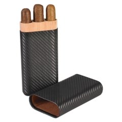 Ống đựng cigar 3 điếu Cohiba Carbon Fiber Black Label 3 Finger Cigar Case