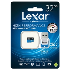 Thẻ nhớ Lexar 633x 32GB microSDHC with USB 3.0 Adapter