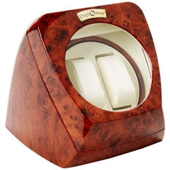 Hộp đựng đồng hồ cơ, 2 chiếc Diplomat Burl Wood Double Watch Winder 31-402