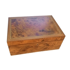 Hộp đựng cigar cao cấp Agresti Solid Burl Wood Inlayed - 100 điếu