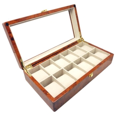 Hộp đựng đồng hồ 12 chiếc Heiden Premier Burlwood Watch Box 12 Watches