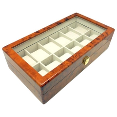 Hộp đựng đồng hồ 12 chiếc Heiden Premier Burlwood Watch Box 12 Watches