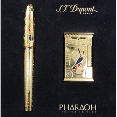 Bộ bật lửa + bút máy cao cấp S.T. Dupont Pharaoh Gold