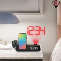 Đồng hồ báo thức, nhiệt độ, độ ẩm tích hợp sạc không dây - la crosse wattz projection alarm clock wireless charging