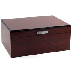 Hộp đựng cigar Lotus Red Oak Humidor - 50 điếu - kèm bật lửa và bao da