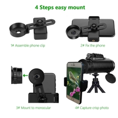 Ống nhòm cho smartphone Szeshineco 12x50 Monocular Telescopic