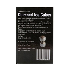 Đá lạnh không tan, thay thế đá nước Chill-O Stainless Steel Diamond Ice Cubes set 6