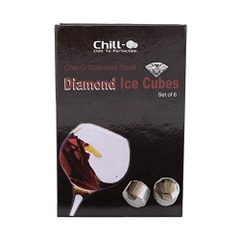 Đá lạnh không tan, thay thế đá nước Chill-O Stainless Steel Diamond Ice Cubes set 6