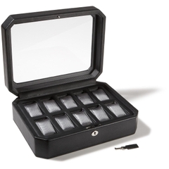Hộp đựng đồng hồ cao cấp 10 chiếc Wolf Designs Windsor 10 Piece Watch Box, Black 4584029