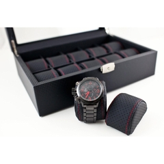 Hộp đựng đồng hồ 10 chiếc Caddy Bay Black Carbon Fiber Watch Box 10 Watches