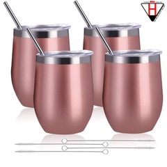Bộ ly 4 cái giữ lạnh, Rabbit Double Wall Stainless Steel Wine Tumbler Set, 4-pack