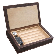 Hộp cigar hình quyển sách Novelist Leather Book Travel Humidor - 5 điếu