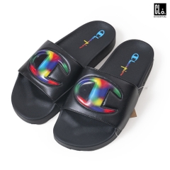 Champion, Jelly Black & Multicolored Slide Sandals