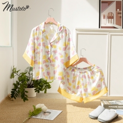 MB07 | Bộ Pijama Đùi Bông Tím Mustoto