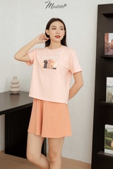 MB03 | Bộ Đồ Mặc Nhà Cotton Quần Đùi Áo Ngắn Tay