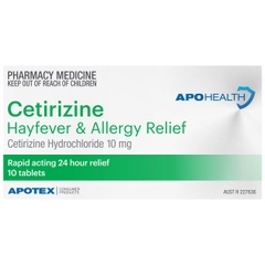 Thuốc dị ứng ApoHealth Cetirizine 10mg Hayfever & Allergy Relief