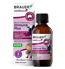 Si-rô tăng cường miễn dịch Brauer Sambucus Black Elderberry Immune Plus