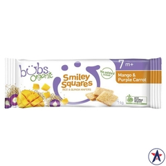 Bánh ăn dặm Bubs Organic Smiley Squares Mango & Purple Carrot 7 Months+ 14g