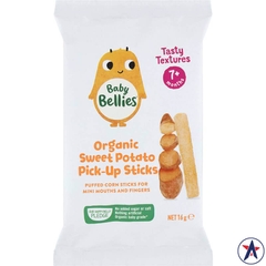 Bánh que ăn dặm cho bé Baby Bellies Organic Sweet Potato Pick-up Sticks 16g