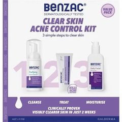 Bộ chăm sóc da mụn Benzac 3 Step Clear Skin Acne Control Kit 1 bộ