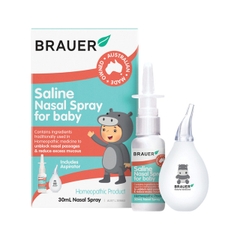 Nước muối dạng xịt Brauer Saline Nasal Spray cho trẻ sơ sinh 30ml