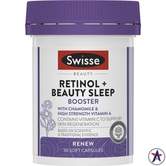 Chăm sóc da khi ngủ Swisse Beauty Retinol + Beauty Booster 30 viên