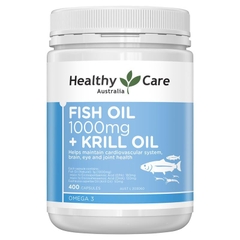 Dầu cá nhuyễn thể Healthy Care Fish Oil 1000mg Krill Oil 400 viên