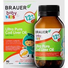 Dầu gan cá tuyết Brauer Ultra Pure Cod Liver Oil của Úc 90 viên