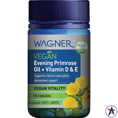 Dầu hoa anh thảo thuần chay Wagner Vegan Evening Primrose Oil + Vitamin D & E 60 viên