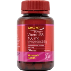 Viên uống giảm ốm nghén, buồn nôn & tăng miễn dịch Microgenics Vitamin B6 100mg 60 viên