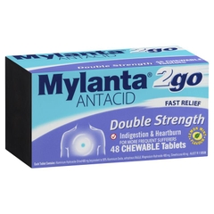 Giảm ợ nóng, khó tiêu liều cao Mylanta 2Go Antacid Double Strength Lemon Mint 48 viên