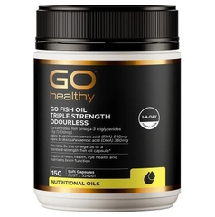 Dầu cá hàm lượng cao Go Healthy Fish Oil Triple Strength Odourless Softgel 150 viên