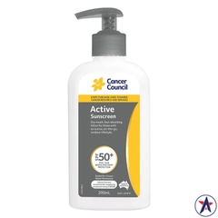 Kem chống nắng Cancer Council Active Sunscreen SPF 50+ 200ml