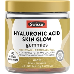 Kẹo dẻo dưỡng da cấp ẩm Swisse Beauty Hyaluronic Acid Skin Glow Gummies 40 viên